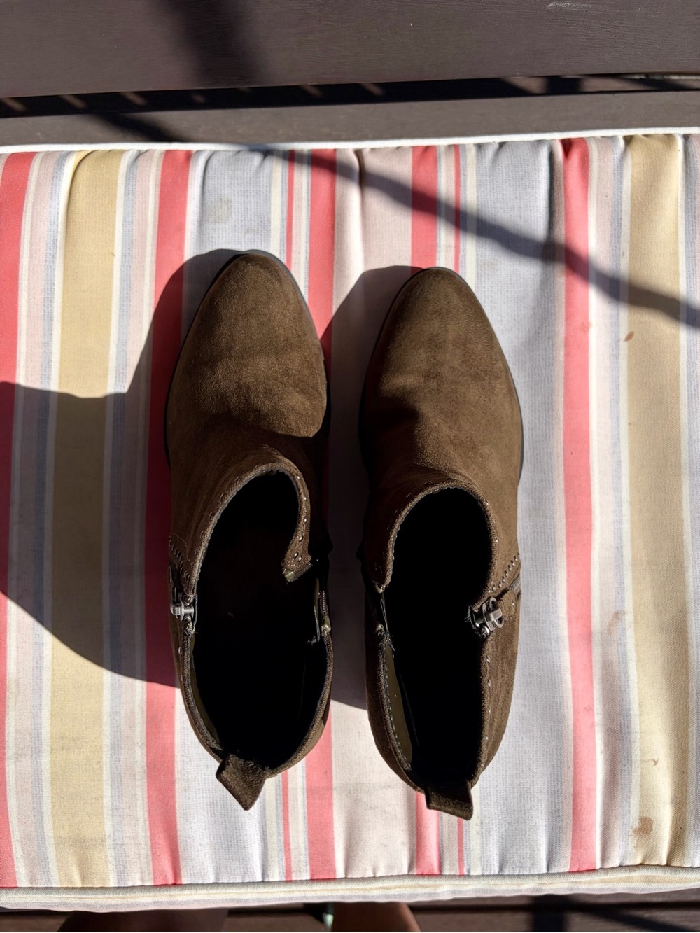 Sonoma Olive Suede Ankle Boots with Stud & Side Zipper - Picture 8 of 11